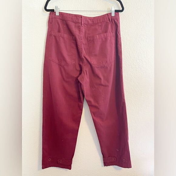 Pistola Tammy Trousers High Waisted Cropped Pants merlot Red Size 30. NWT - Picture 4 of 9